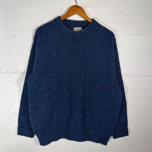 Vintage L.L. Bean Wool Knit Sweater Blue Made in USA Men’s Large Classic